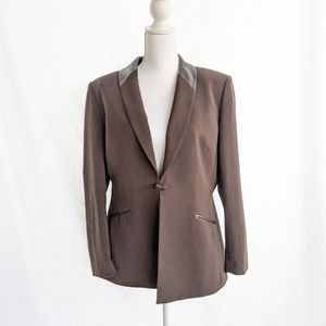 Tahari Brown Blazer with Black Accents Size 12
